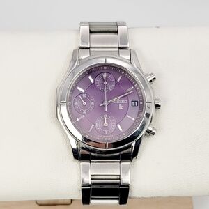 Seiko Lukia lk 7T92-0BN0 Chronograph Purple Dial – Japan Quartz Ladies Watch JDM